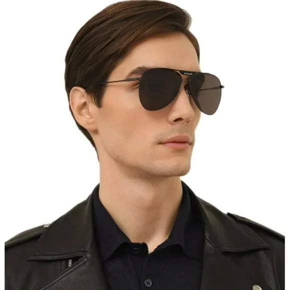 Balenciaga BB0244S 001 BRAND NEW Sunglasses Gray Pilot Unisex BB 0244S